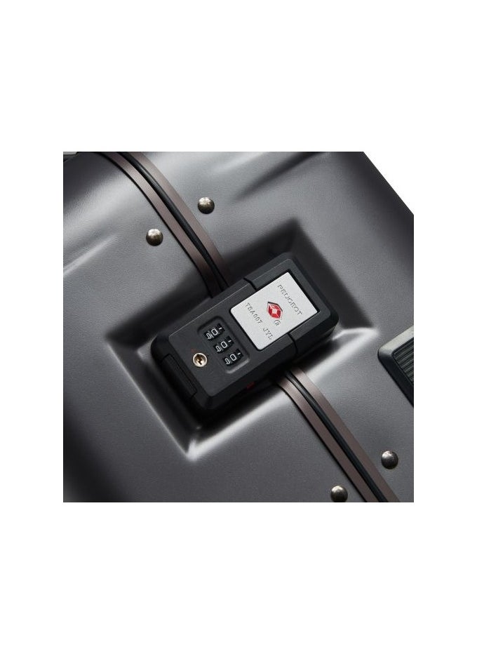 PEUGEOT Voyages 55cm Hardcase 4 Double Wheel  Cabin Luggage Trolley Storm Grey  - Image 3