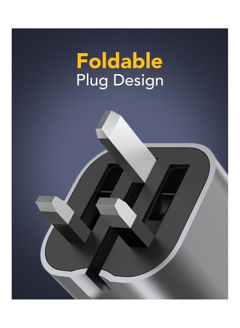 Remson Neo Power 35W Mini GaN Wall Charger QC 3.0 PD Dual Ports USB-C/ USB-A Foldable Plug with Fast Charging Indicator Compatible with iPhone, iPad, Samsung, Huawei, Xiaomi - Image 3