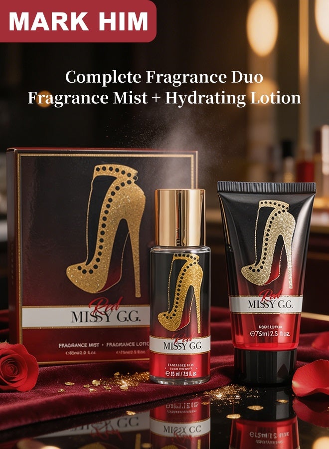 MARK HIM 2PCS Women’s Fragrance Gift Set, Floral Scented Spray & Moisturizing Lotion Combo, Long-Lasting Feminine Body Care & Perfume Set, Luxury Gift for Her - Image 2