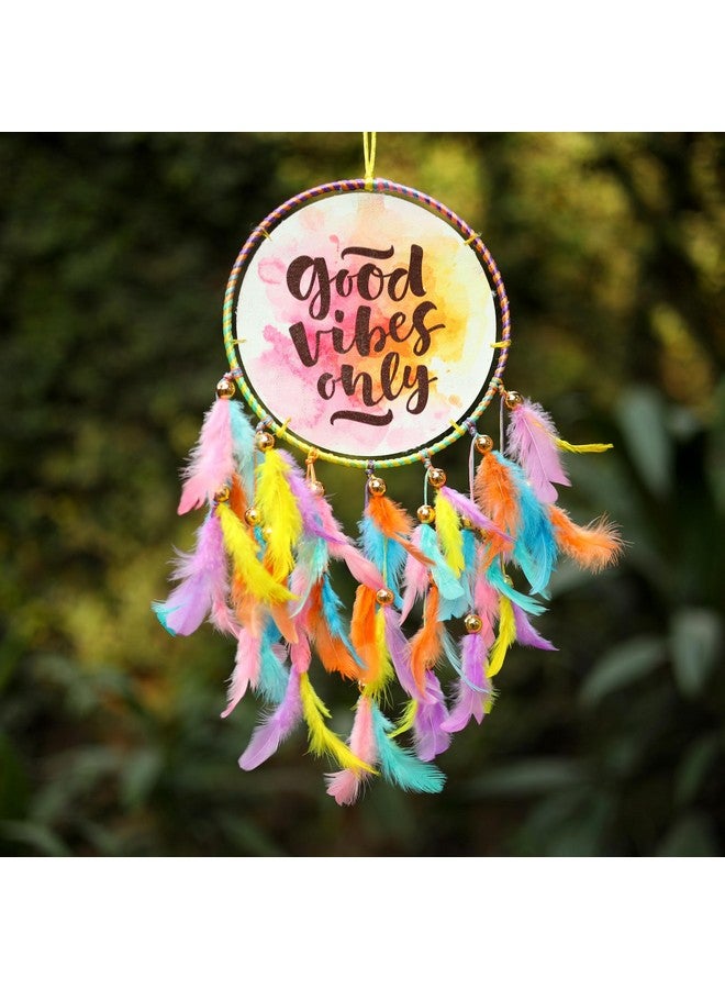 DULI دولي مصيدة الأحلام مصنوعة يدويًا شجرة الحياة قماش مصيدة الأحلام لغرف النوم المكتب الشرفة في الهواء الطلق الحديقة السيارة معلقة، 49 سم، دريمكاشر (قماش جيد الأجواء متوسط الحجم مصيدة أحلام بألوان باستيل متعددة)  - Image 1