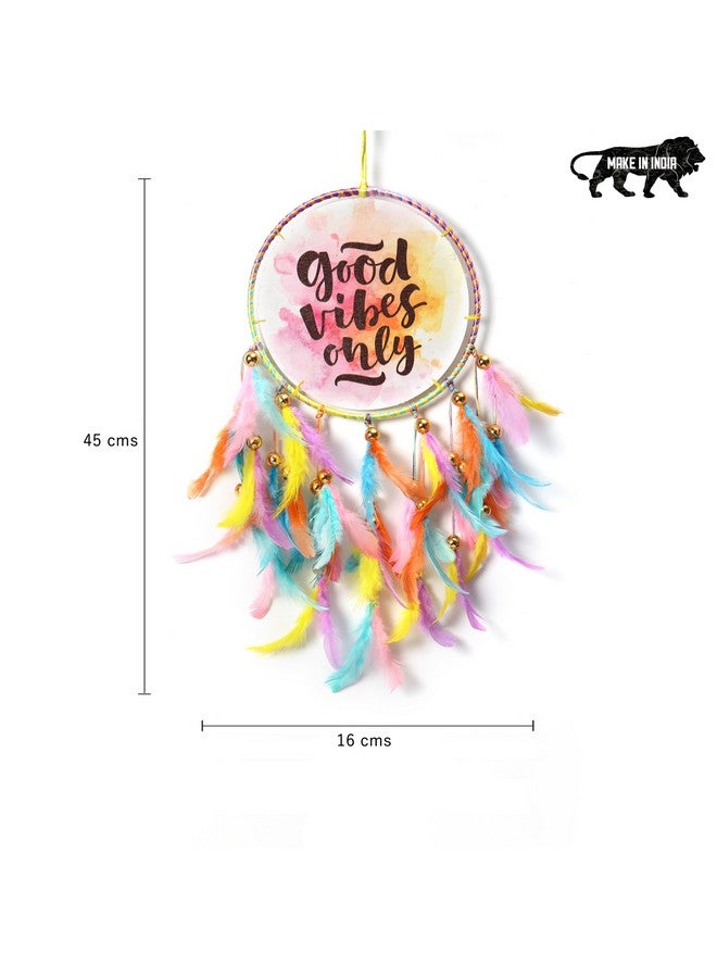 DULI دولي مصيدة الأحلام مصنوعة يدويًا شجرة الحياة قماش مصيدة الأحلام لغرف النوم المكتب الشرفة في الهواء الطلق الحديقة السيارة معلقة، 49 سم، دريمكاشر (قماش جيد الأجواء متوسط الحجم مصيدة أحلام بألوان باستيل متعددة)  - Image 4