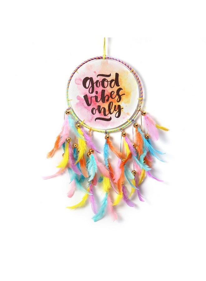 DULI دولي مصيدة الأحلام مصنوعة يدويًا شجرة الحياة قماش مصيدة الأحلام لغرف النوم المكتب الشرفة في الهواء الطلق الحديقة السيارة معلقة، 49 سم، دريمكاشر (قماش جيد الأجواء متوسط الحجم مصيدة أحلام بألوان باستيل متعددة)  - Image 5