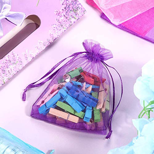 Pimuza 100pc 5x7 inches Gifts Wrap Bags Mixed Color,Organza Sheer Fabric,Drawstring Pouches for Baby Shower Favor,Jewelry,Christmas Ornament,Valentine Day,Bathroom Craft Soaps,Accessories Set,Hotel,Bracelets - Image 5