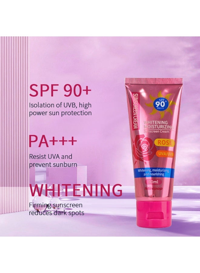 LBLS Rose Sunscreen Cream SPF 90 PA 60 ml UVA UVB Protection Moisturizing Lightweight Sun Protection Face And Body - Image 2