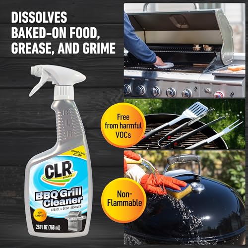 CLR Brands Grill Cleaner and Degreaser Spray, 26 oz. Bottle, BBQ Cleaner Removes Burnt Food, Grease and Grime from Grates and Racks, Pellet and Electric Smokers - Image 2