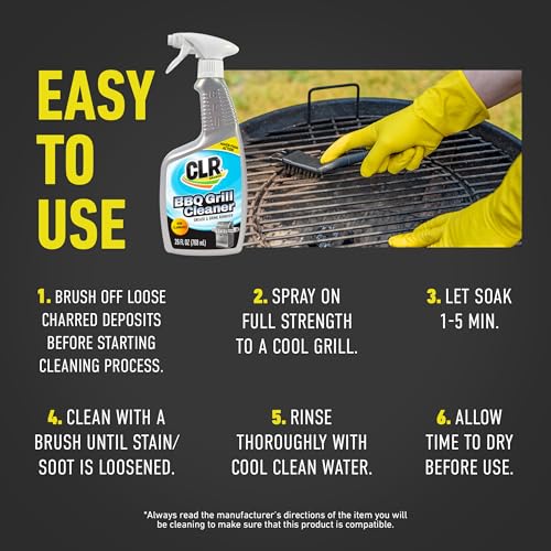 CLR Brands Grill Cleaner and Degreaser Spray, 26 oz. Bottle, BBQ Cleaner Removes Burnt Food, Grease and Grime from Grates and Racks, Pellet and Electric Smokers - Image 5