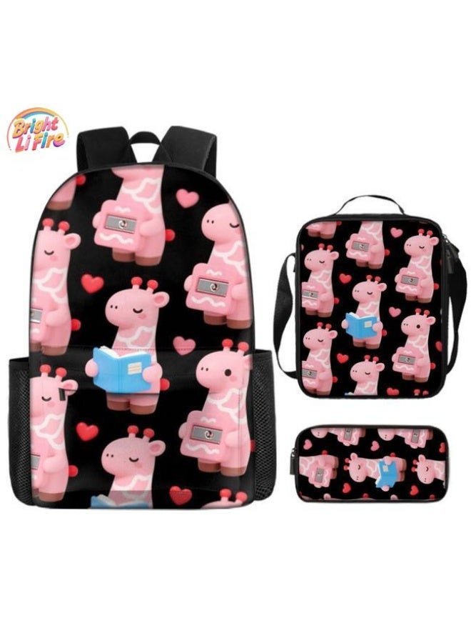 Bright Li Fire Unlock the fashion style of children's fun! Three-piece bag set, cartoon elements make children and teenagers super stylish (students, children, friends outings, mountain climbing, schooling, etc. are available) - 13 - Image 1