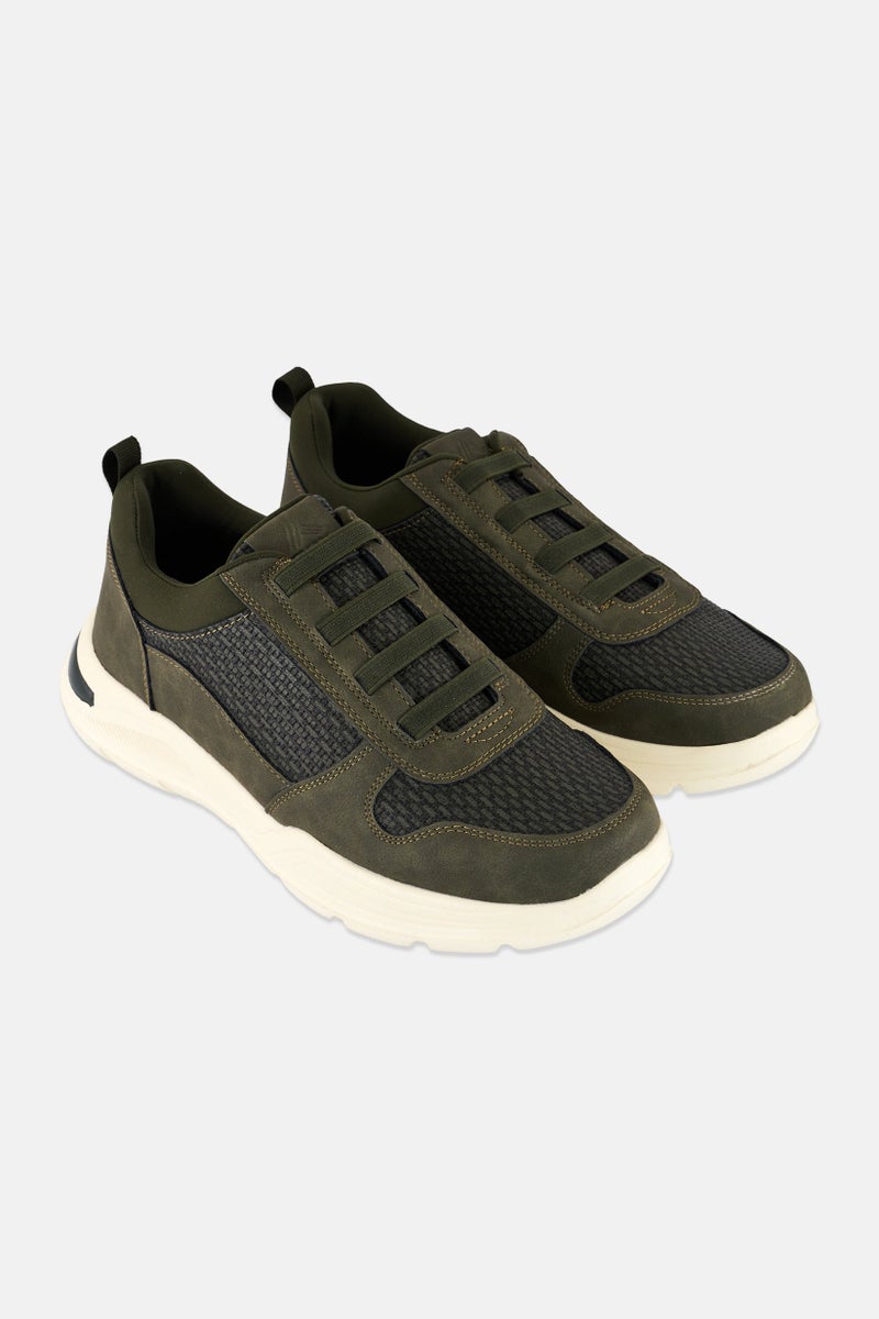 RBX Men Slip On Running Shoes, Dark Olive - Image 1