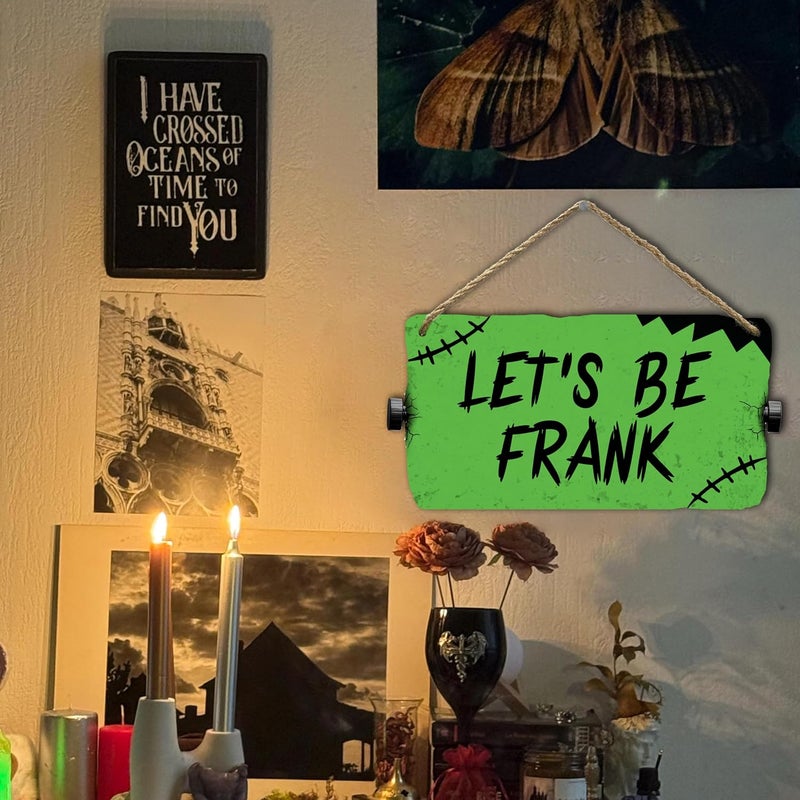 flinelife Let's Be Frank Sign, 12x6, Horror Movie Sign, Wreath Sign for Indoor Outdoor Use - Image 3