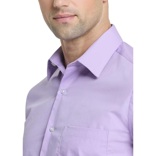 Van Heusen Men's Dress Shirt Regular Fit Poplin Solid, Lavender, 18.5" Neck 36"-37" Sleeve - Image 4