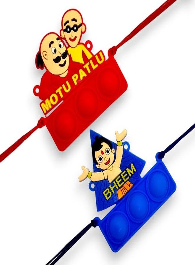 Elleva kids rakhi for brother | Cartoon Rakhi Set of 2 for Brother Boys Baby Kids Toy Bracelet, Designer Rakhi for Children | Spiderman, Doremon, Chota Bheem rakshabandhan gift for kids (Pack of 1) (Style (1)) - Image 1
