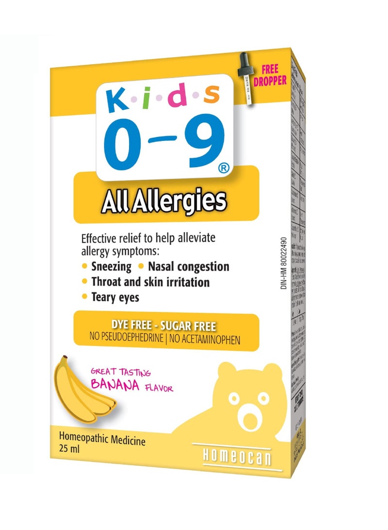 KIDS 0-9 ALLERGIES ORAL SOLUCTION 25ML