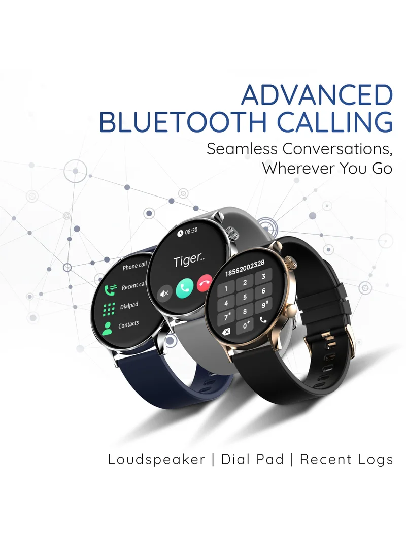Pebble Vast 1.43" Amoled Display, Always On Display, Bright HD Display, One Time BT Connect, BT Calling, Health Suite, Multi Sports Modes, Premium Built, Multiple Watch Faces, AI Voice Assitance, Sleep Monitor, Alarm & Notifications