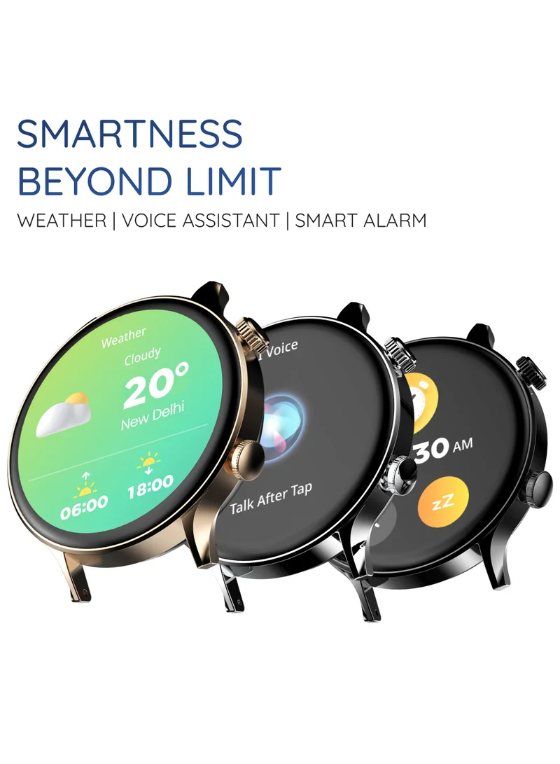 Pebble Vast 1.43" Amoled Display, Always On Display, Bright HD Display, One Time BT Connect, BT Calling, Health Suite, Multi Sports Modes, Premium Built, Multiple Watch Faces, AI Voice Assitance, Sleep Monitor, Alarm & Notifications