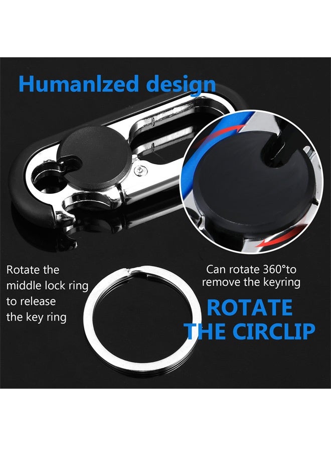 سلسلتا مفاتيح للرجال، سلسلة مفاتيح سيارة مضادة للضياع مع خطاف، حلقة مفاتيح سيارة مع حلقات مفاتيح مزدوجة، حلقة مفاتيح متينة مخصصة - Image 3