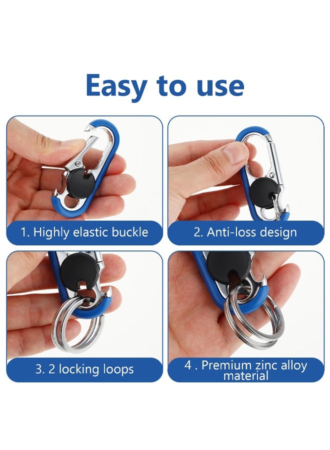 سلسلتا مفاتيح للرجال، سلسلة مفاتيح سيارة مضادة للضياع مع خطاف، حلقة مفاتيح سيارة مع حلقات مفاتيح مزدوجة، حلقة مفاتيح متينة مخصصة - Image 5