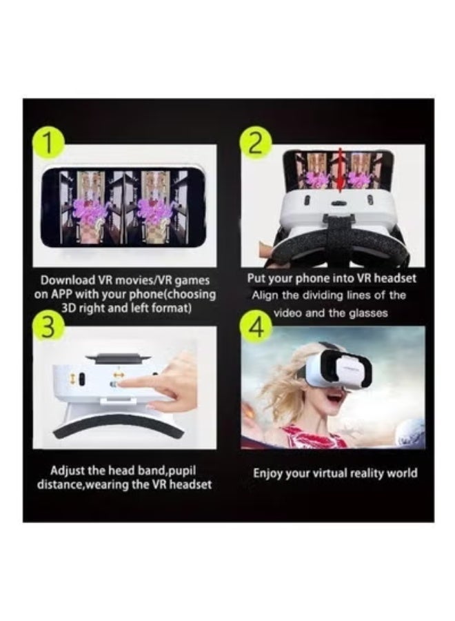VR SHINECON Vr Glasses, Virtual Reality Headphones Compatible With Iphone And Android, Adjustable 3d Vr Phone Headphones, Suitable For 4.7 To 6.5 Inches, With Controller, Suitable For Mobile Games And Movies - Image 5
