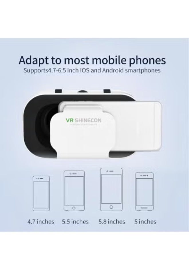 VR SHINECON Vr Glasses, Virtual Reality Headphones Compatible With Iphone And Android, Adjustable 3d Vr Phone Headphones, Suitable For 4.7 To 6.5 Inches, With Controller, Suitable For Mobile Games And Movies - Image 4