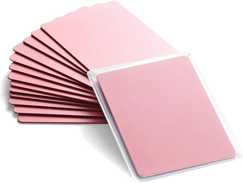 OESDLTD Thick Aluminum Metal Business Cards Anodized Aluminum 86 X 54 X 0.8mm 15 pcs Include Protector Sleeves (Pink) - Image 1