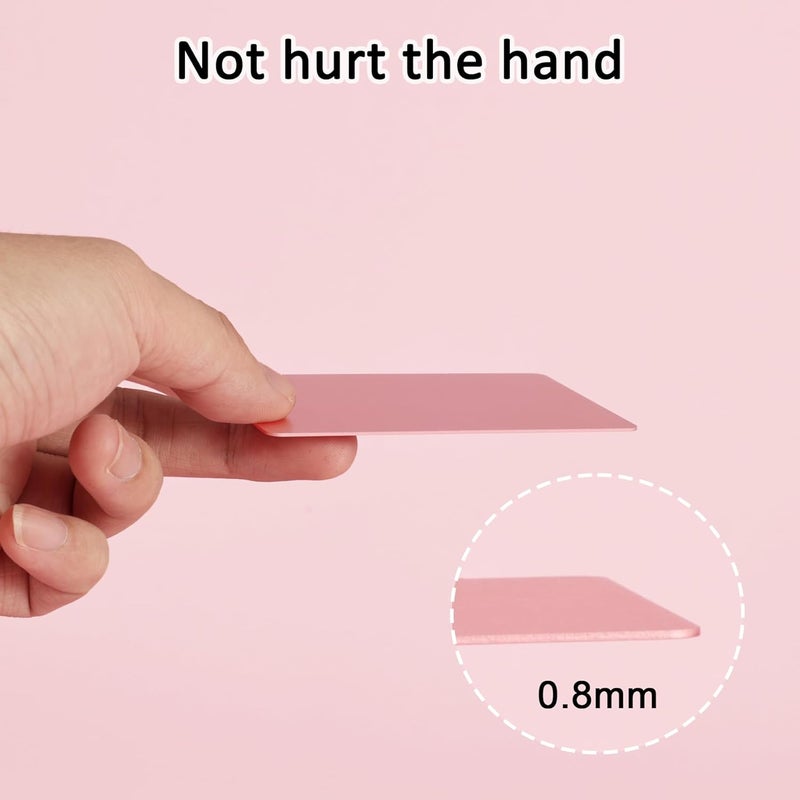 OESDLTD Thick Aluminum Metal Business Cards Anodized Aluminum 86 X 54 X 0.8mm 15 pcs Include Protector Sleeves (Pink) - Image 3