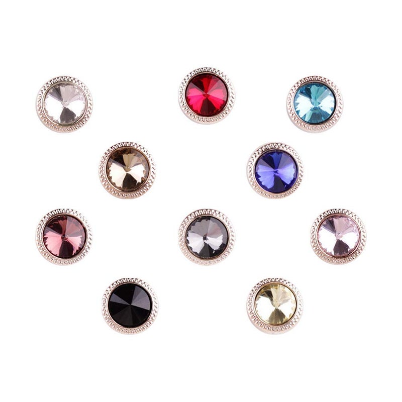 Joyci 10Pack Women Shirt Brooch Buttons Lapel Pins Novelty Suit Vest Safety Buckle Metal Tie Tacks Pin Back Clutch Diamond