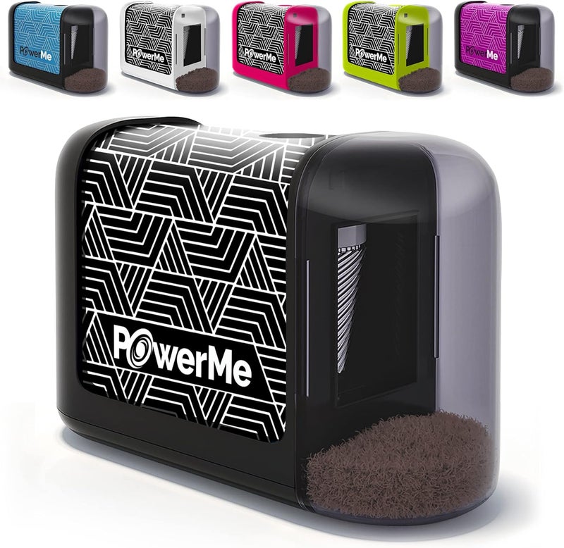 PowerMe مبراة أقلام كهربائية تعمل بالبطارية للأطفال، المدرسة، المنزل، المكتب - لأقلام رقم 2 والأقلام الملونة - Image 1