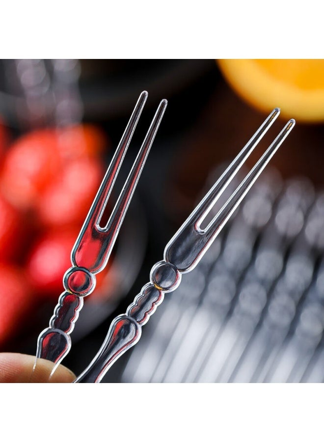200PCs Disposable Fruit Fork Picks, Plastic Fruit Fork, Fruit and Appetizer Picks Party Supplies - Image 4