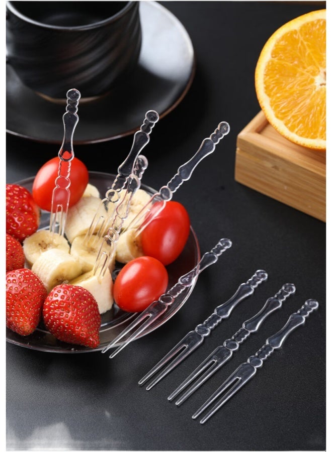 200PCs Disposable Fruit Fork Picks, Plastic Fruit Fork, Fruit and Appetizer Picks Party Supplies - Image 3