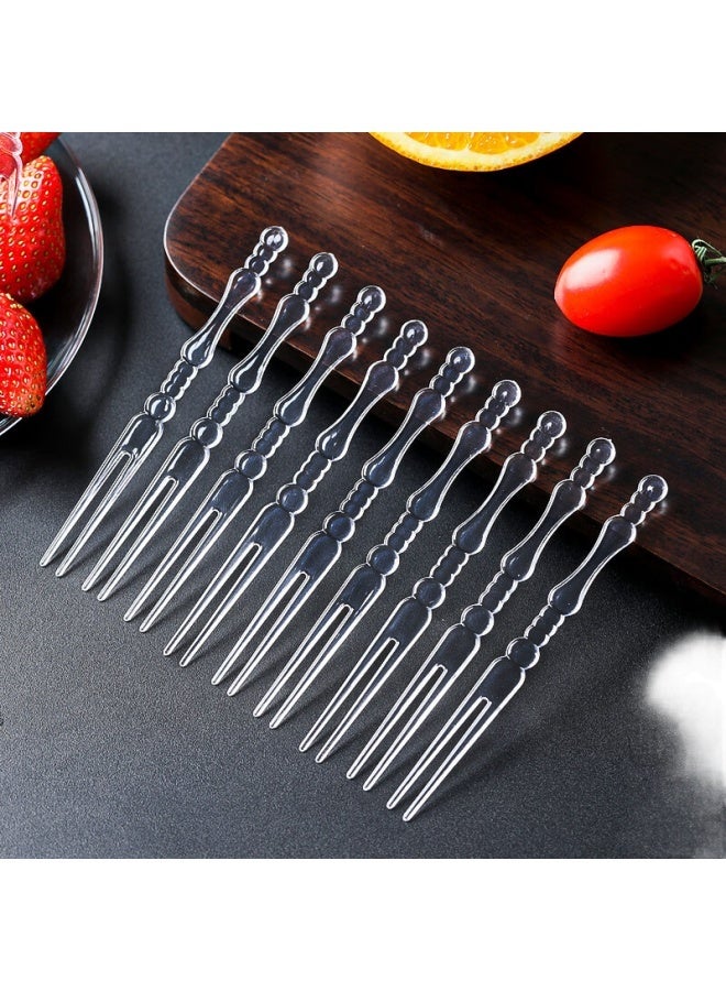 200PCs Disposable Fruit Fork Picks, Plastic Fruit Fork, Fruit and Appetizer Picks Party Supplies - Image 2