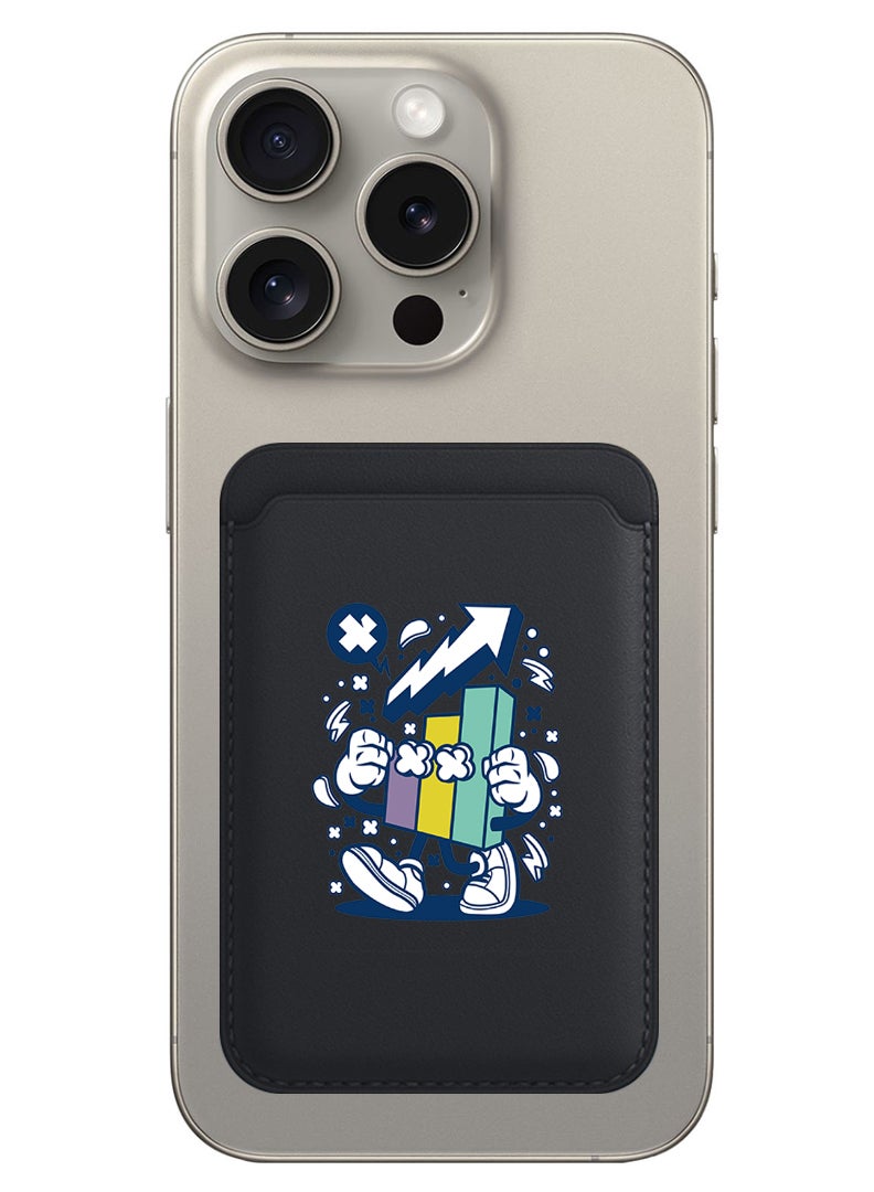 Theodor Magnetic Wallet, Compatible with MagSafe Wallet, for iPhone Wallet, for iPhone 16/15/14/13/12 Series, Not for iPhone 13/12 mini, 3 Card Holder, Vegan Leather, Black - Stocks Market 2 - Image 1