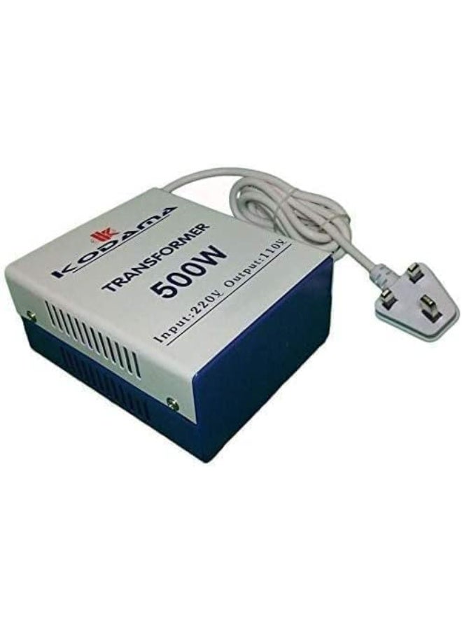 Kodama, Transformer (500 Watts) Universal 3 Pin UK Power Cord With Safety, Fuse Included Plug Transformer 220V To 110V - Image 2