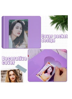 SYOSI Photocard Binder Kpop Photocard Holder Book Sleeves Photocard Korean Stickers, A5 Binder Photocard Album 6 Ring Photocard Binder Card Protectors Pages 200 Cards Darkorchid Colorful  - Image 2