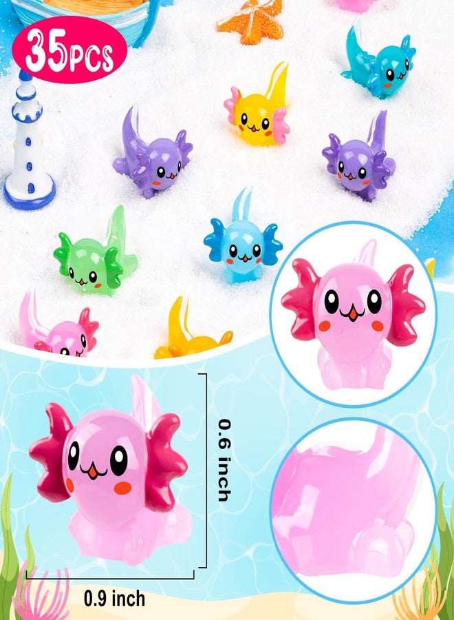 FFNIU 35Pcs Mini Resin Axolotl, Miniature Animal Figurine, Garden Landscape Aquarium Dollhouse Ornament Potted Plants Decor for DIY Craft Garden Fairy Decoration Birthday Party Favor - Image 4