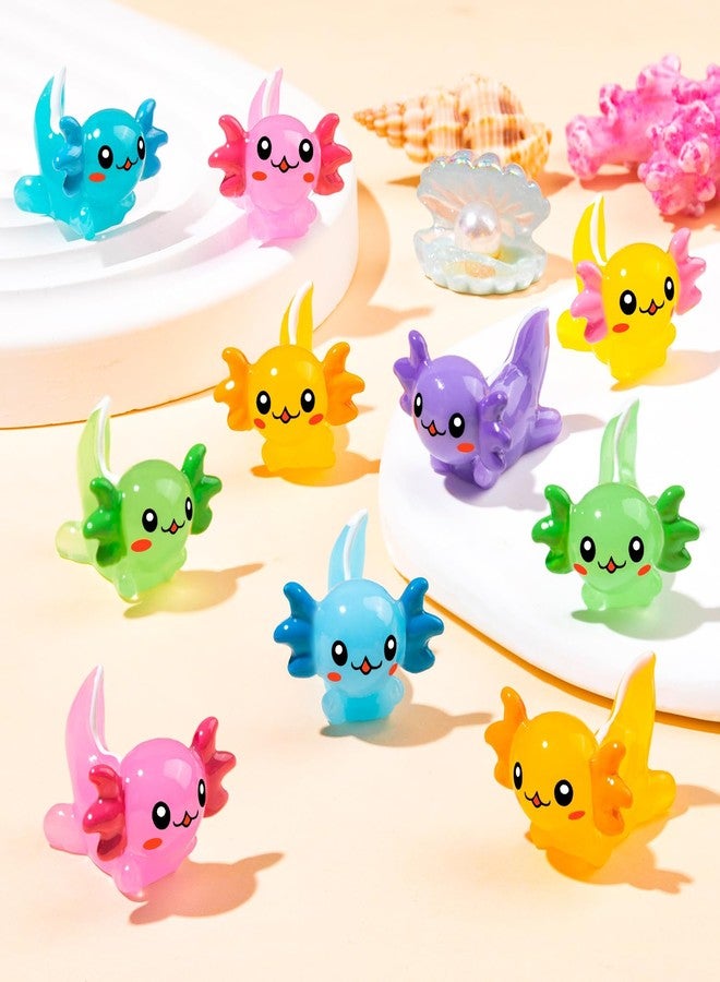FFNIU 35Pcs Mini Resin Axolotl, Miniature Animal Figurine, Garden Landscape Aquarium Dollhouse Ornament Potted Plants Decor for DIY Craft Garden Fairy Decoration Birthday Party Favor - Image 2