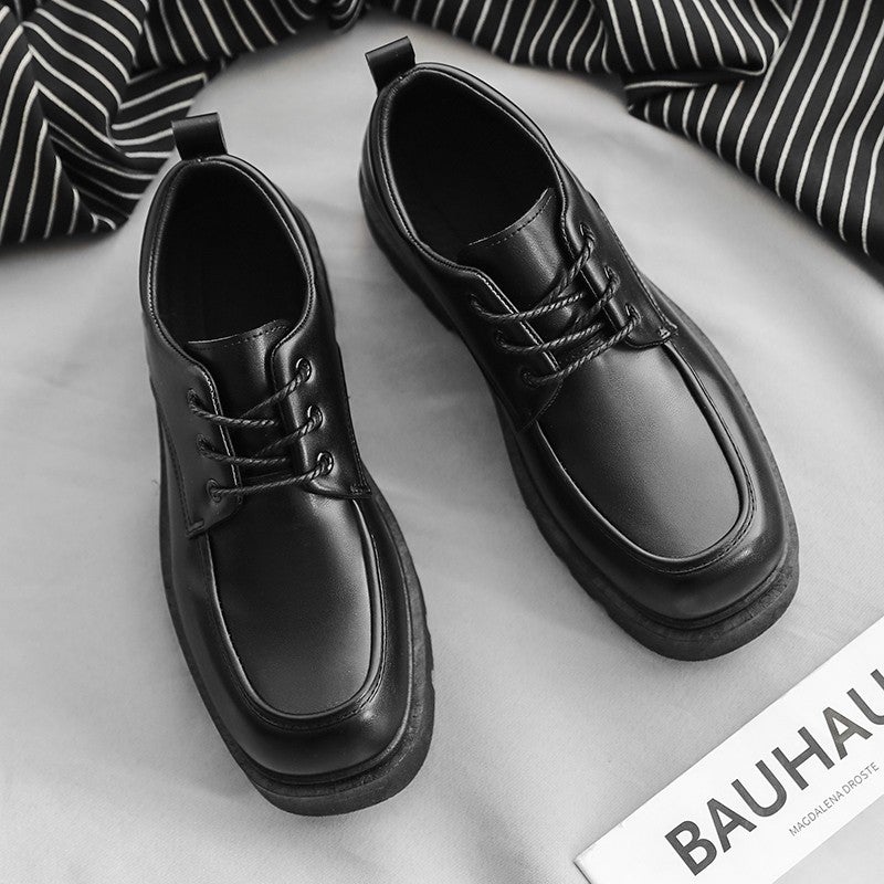 All Black Chef Men'S Shoes Winter Kitchen Kitchen Work Skate Shoes Leather Shoes Men'S Labor Protection Trendy Shoes Junior Boys Thick Sole - Image 1