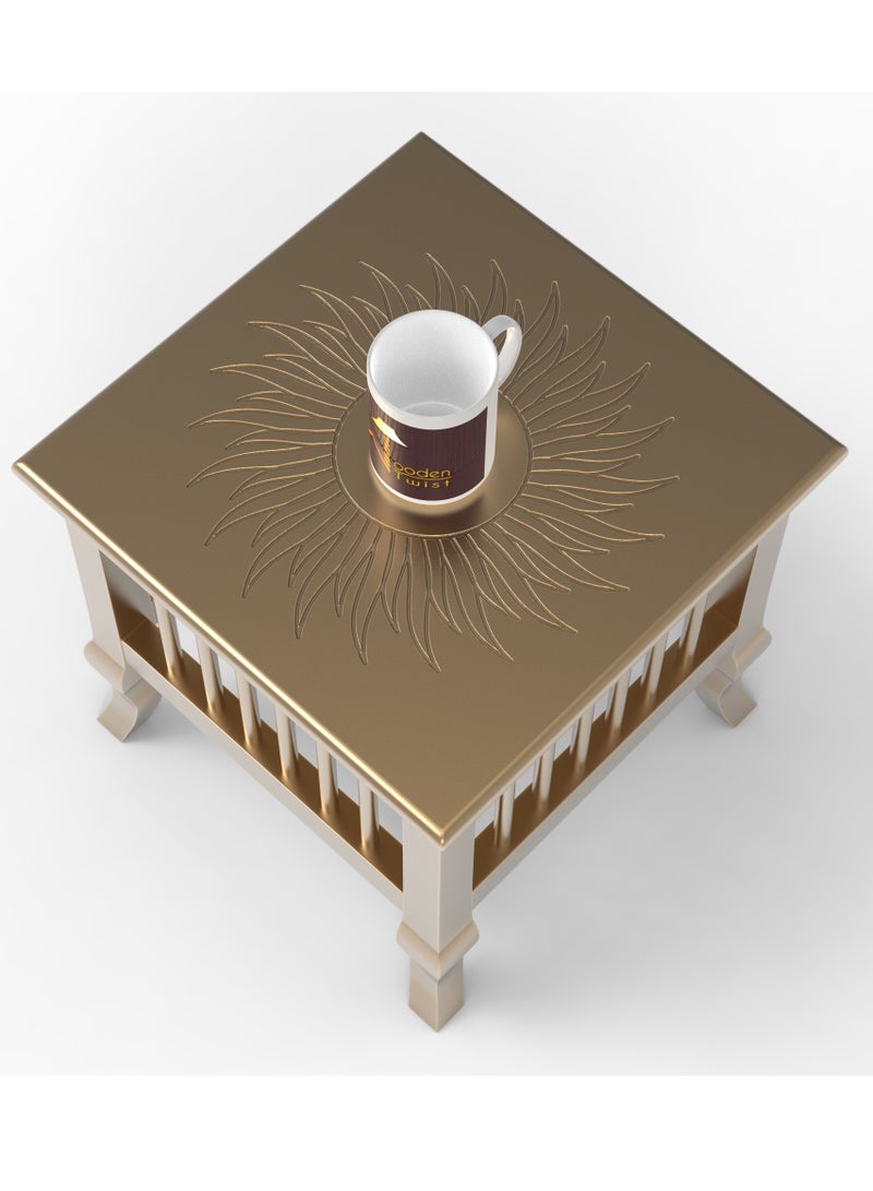 Wooden Twist Mango Wood Handmade Carving Classic Side Table for Living Room