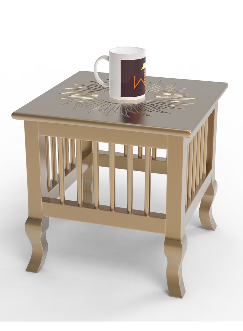 Wooden Twist Mango Wood Handmade Carving Classic Side Table for Living Room