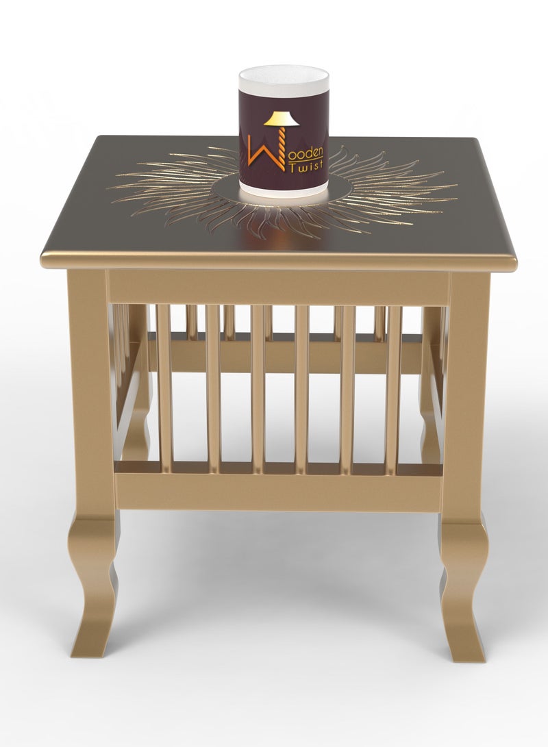 Wooden Twist Mango Wood Handmade Carving Classic Side Table for Living Room