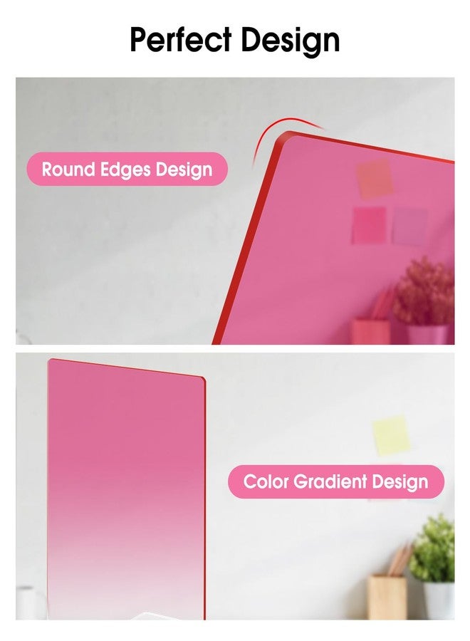Honagu Book Ends, Acrylic Bookends, Clear Book Ends for Shelves, Desk Book Organizer, Book Holder Stand Decorative for Heavy Books, CDs, Video Games (1 Pair/2 Pieces, Gradient Pink) - Image 4