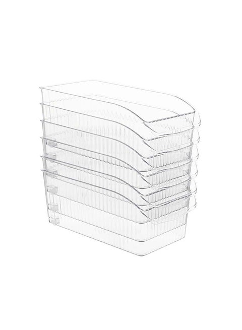 6 Pack-Pet Multi-Use Fridge Organizer Bins With Wheel, Storage Containers Kitchen For Pantry And Home Organization