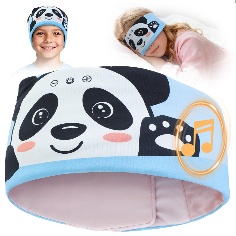 ZHENYEMEI Toddler Headband Headphones Wireless, Kids Bluetooth Earphones for iPad, Safe Volume - Wired School Headphones for Kids with 3.5 MM Jack Travel Plane Accessories Gift for Boys & Girls (Panda) - Image 1