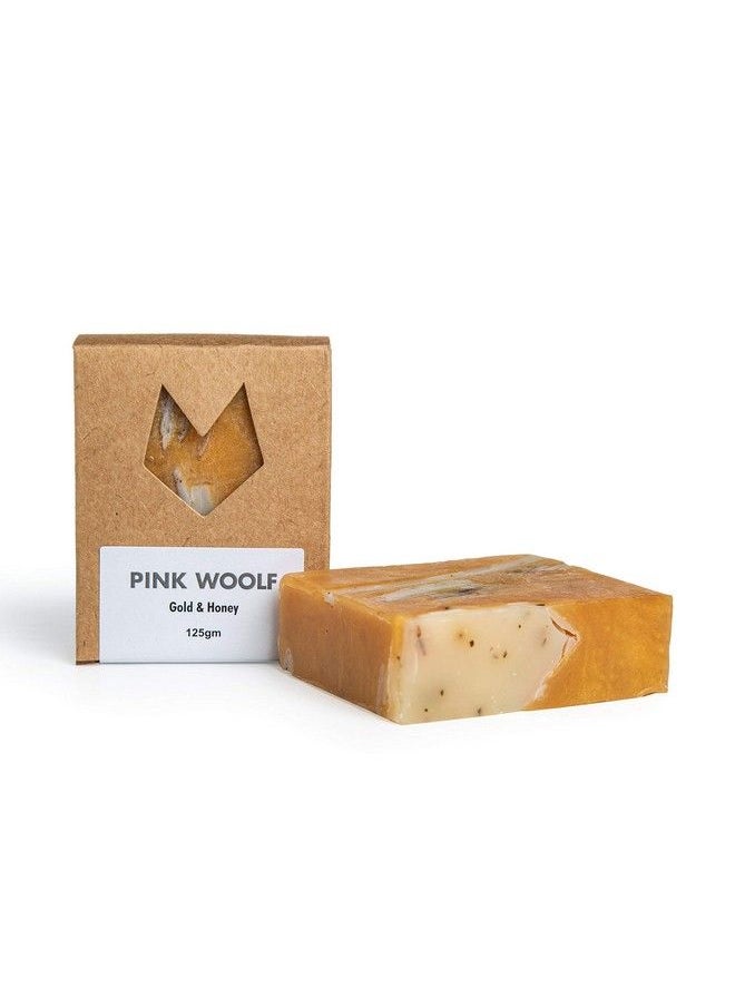 PINK WOOLF صابون استحمام؛ ذهب وعسل بقشر الليمون؛ طبيعي عضوي وصنع يدوي؛ لجميع أنواع البشرة؛ يعمل على البشرة الجافة ومكافحة حب الشباب؛ ينظف وينقي البشرة؛ 125 جرام  - Image 2