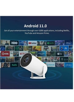 Generic Projector for Home 4K Support 720P Native HD Portable Projector Android 11 YouTube Builtin Apps 5G WiFi Auto Keystone 3500 lumens (350 ANSI) 3 Watt Speaker 176" Screen Compatible 4K TV Stick  - Image 2