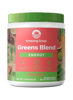 Amazing Grass Energy Watermelon Green SuperFood - 7.4 oz ( 210 gm ) 30 Servings  - Image 1