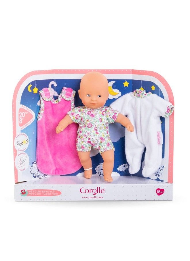 Corolle Mini Calin Good Night Blossom Garden 8" Soft Baby Doll And Outfit Set Includes Pajamas And Bag Sleeper Vanilla Scented For Kids 18 Months And Up  - Image 2