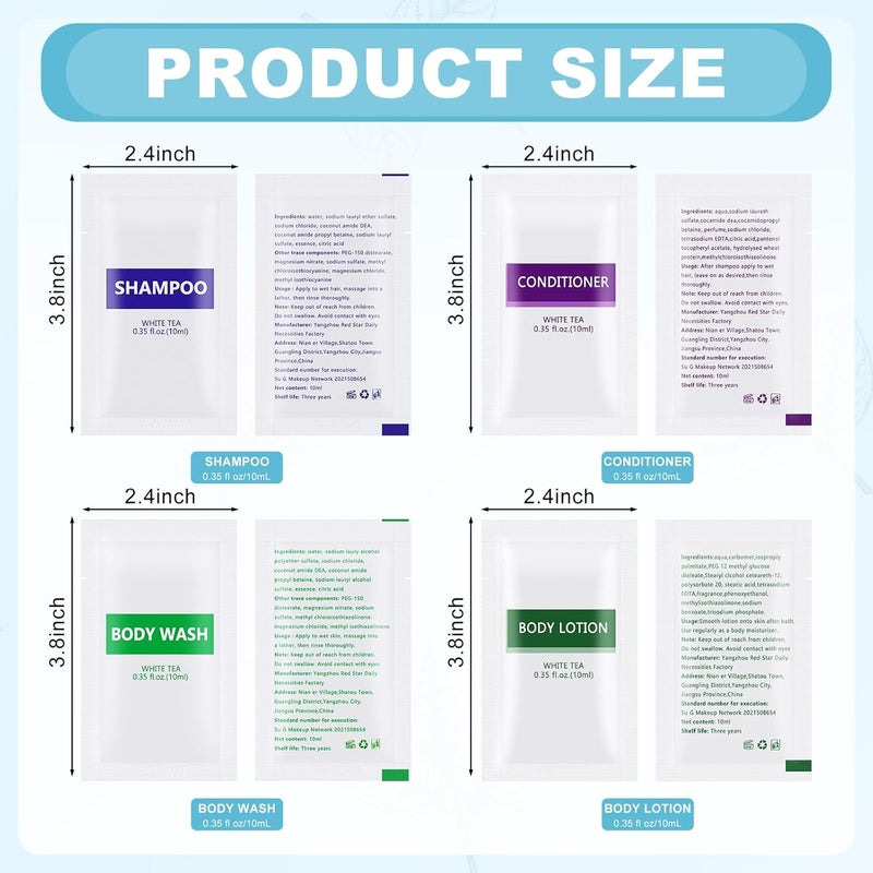 HQSLsund مجموعة مستلزمات الحمام 4 في 1 بحجم السفر 100 قطعة - Image 2