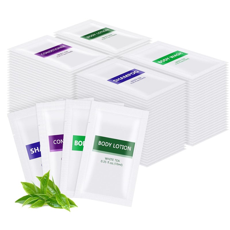 HQSLsund مجموعة مستلزمات الحمام 4 في 1 بحجم السفر 100 قطعة - Image 1