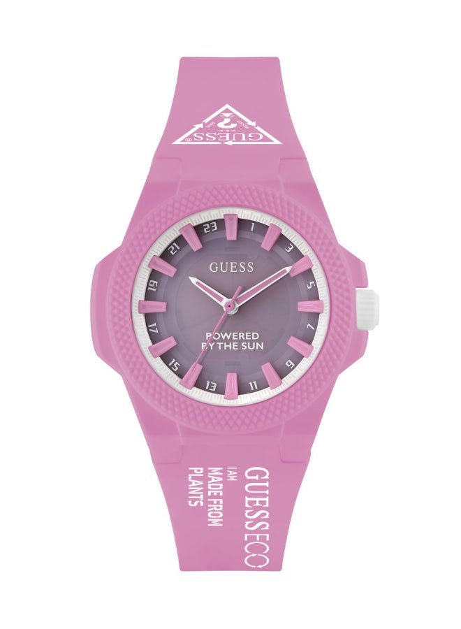GUESS Pink PU Strap\Pink Dial\Pink Sustainable Nylon Case - Image 1
