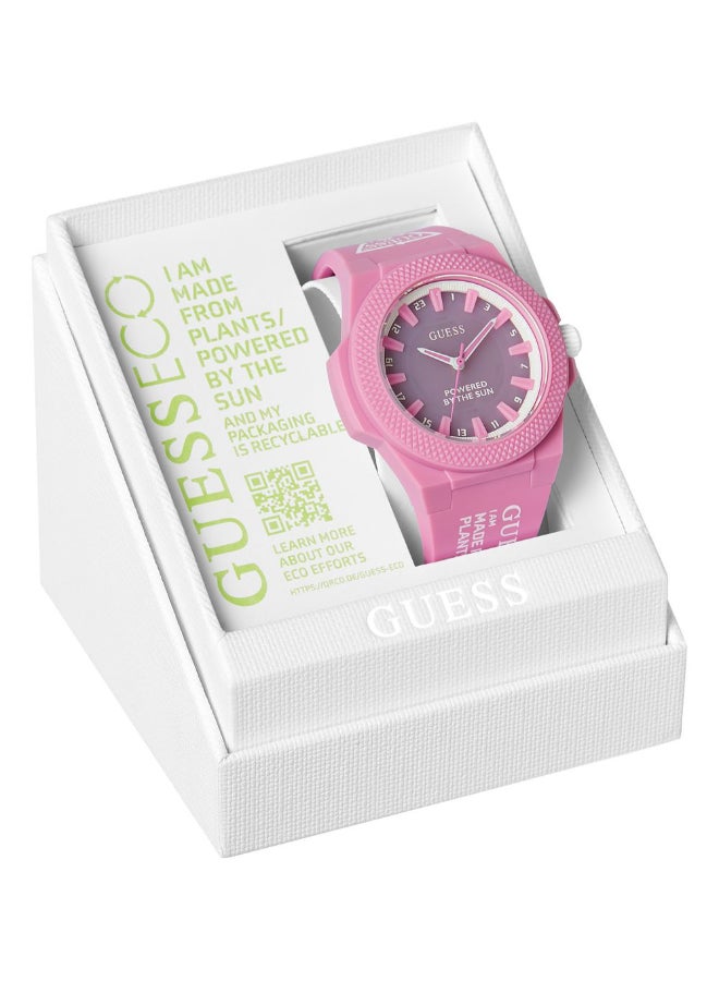 GUESS Pink PU Strap\Pink Dial\Pink Sustainable Nylon Case - Image 4