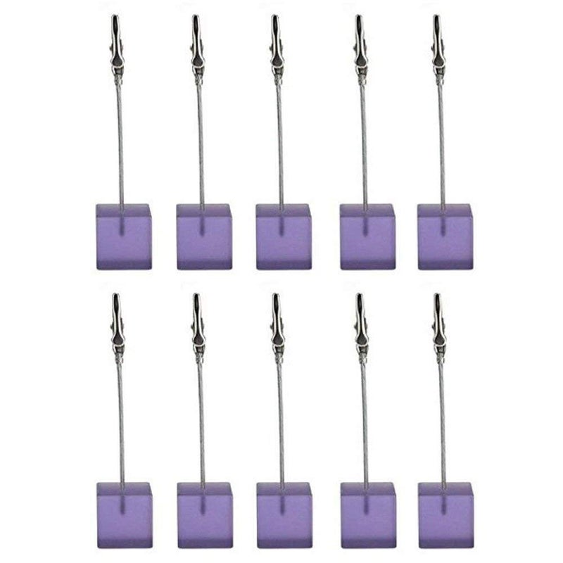 Xiaoyztan Memo Clips Holder,Purple Cube Table Number Holders,Paper Note Clip for Office Home Use, Office Memo Holders, Desk Accessories and Workspace Organizers,Pack of 10 - Image 5